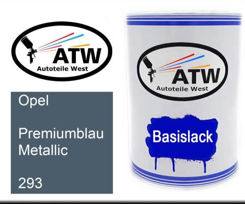Opel, Premiumblau Metallic, 293: 500ml Lackdose, von ATW Autoteile West.